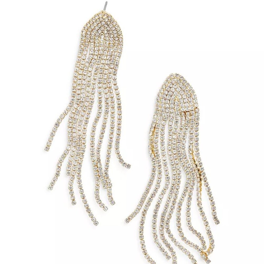 BaubleBar Daniella Earrings in Silver diamond chandelier dangle